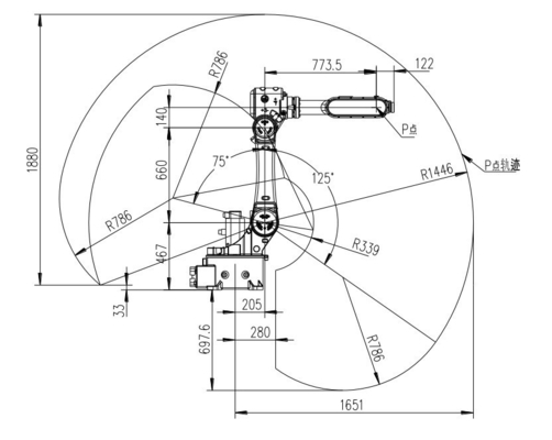 Schweißergebnisse GBS10-C1650 Industrieroboter mit Schweißfackel im Produktionsbetrieb