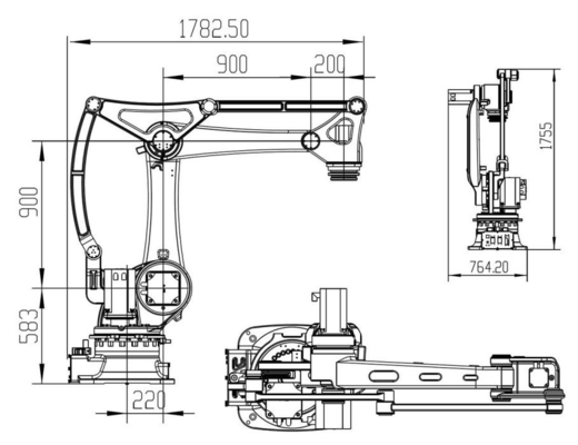GBS50-K2220 50 kg Palletizing Robot Stapelung und Vierachse vertikale Mehrverbindungslösung