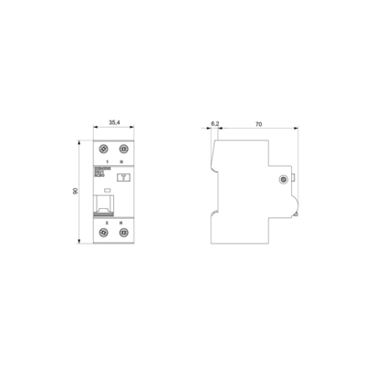 Siemens Niederspannungsverteilschaltkreisbrecher FI/LS AC 30MA 1 N-P C6 4.5KA5SU1353-1KK06