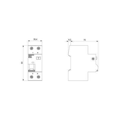 Siemens 5SU1353-1KK16 FI/LS AC 30MA 1 N-P C16 4.5KA Reststromschalter MCB Kombination