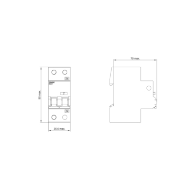 Siemens Niederspannungs-Stromverteilung LS/DI Schalter 5SU9356-1KK16 RCBO AC 30MA 1 N C16 6KA