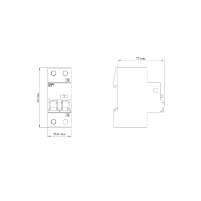 RCBO 6 kA 1P N Typ AC 30 mA C-Char In 32 A Un AC 230 V Für Siemens 5SU9356 1KK32