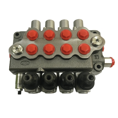 Rohrstruktur 80L/min Durchfluss Hydraulisches Richtventil 2 Spulen Monoblock-Steuerventile
