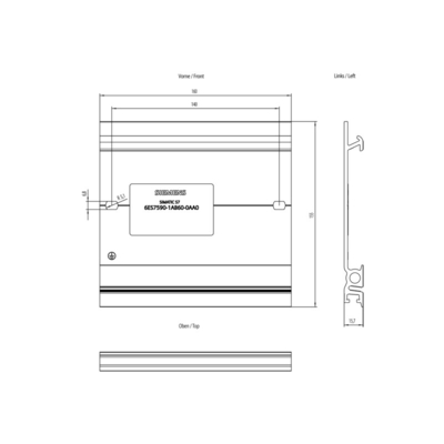 Originalpaket SIMATIC S7-1500 Montagebahn 160 mm für das 6ES7590-1AB60-0AA0 Steuerungssystem