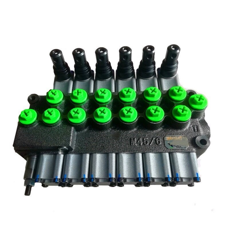 M45/6 Monoblock-Hydraulisches Steuerventil für mobile Hydraulik 6 Spulen Richtventil