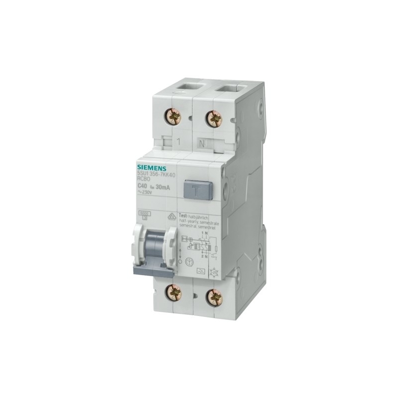 Siemens 5SU1353-1KK16 FI/LS AC 30MA 1 N-P C16 4.5KA Reststromschalter MCB Kombination