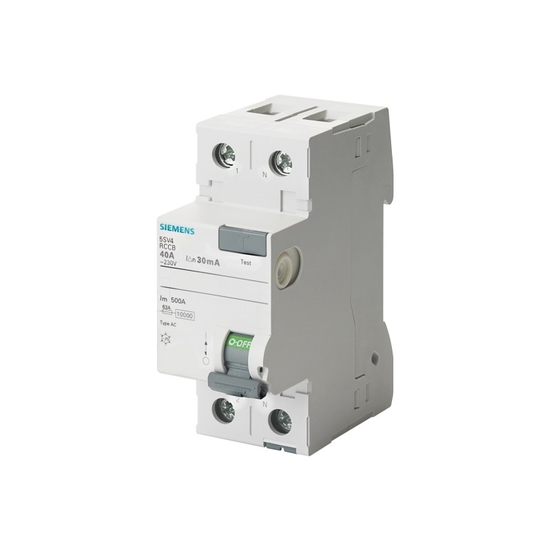Siemens 5SV4614-0 2-poliger Wechselstrom-Schaltkreislaufbrenner 40A 300mA Un Wechselstrom 230V